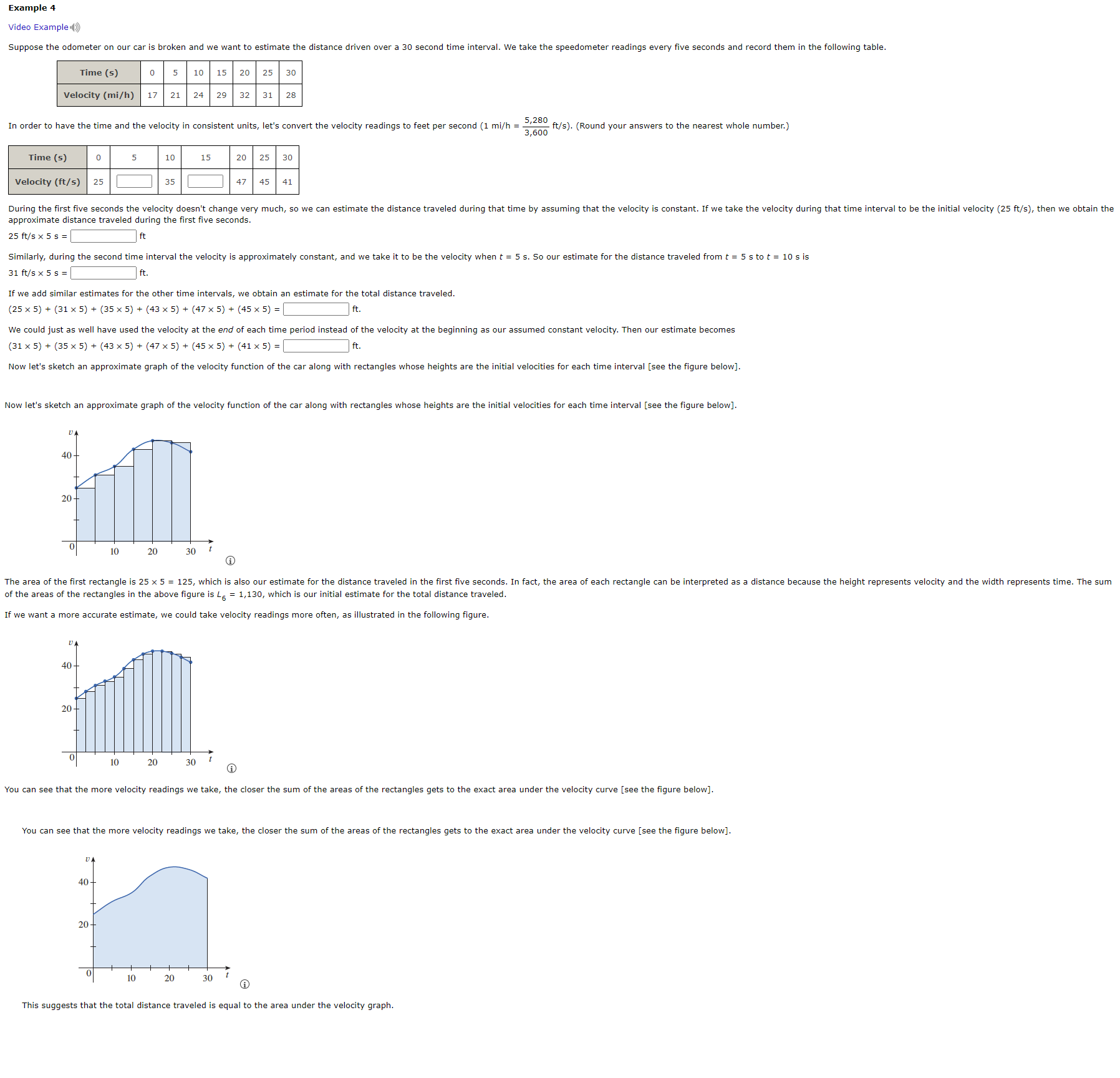is broken and we want to estimate the distance driven over a