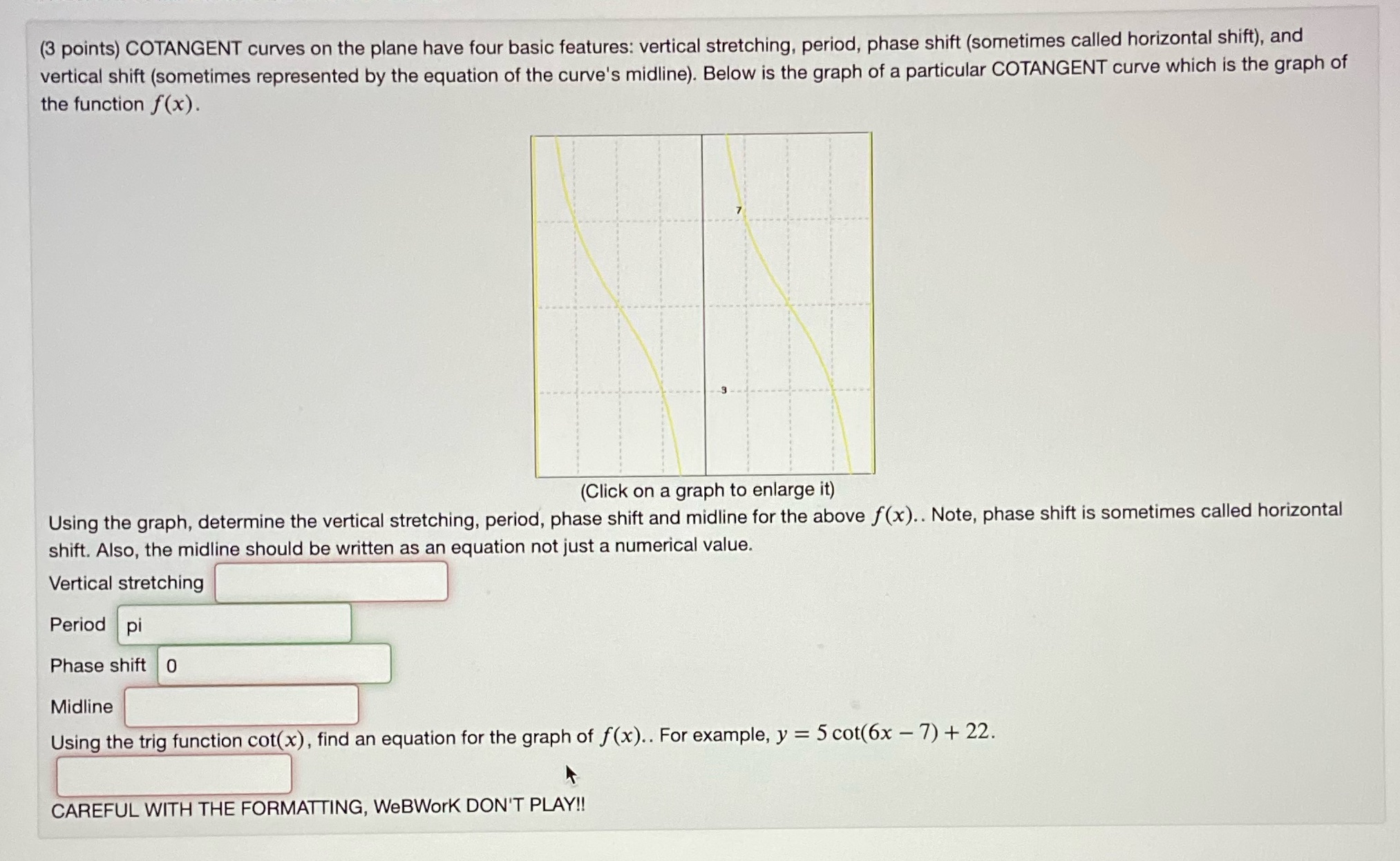  (5).12 what is the missing information? (3 points) COTANGENT curves on