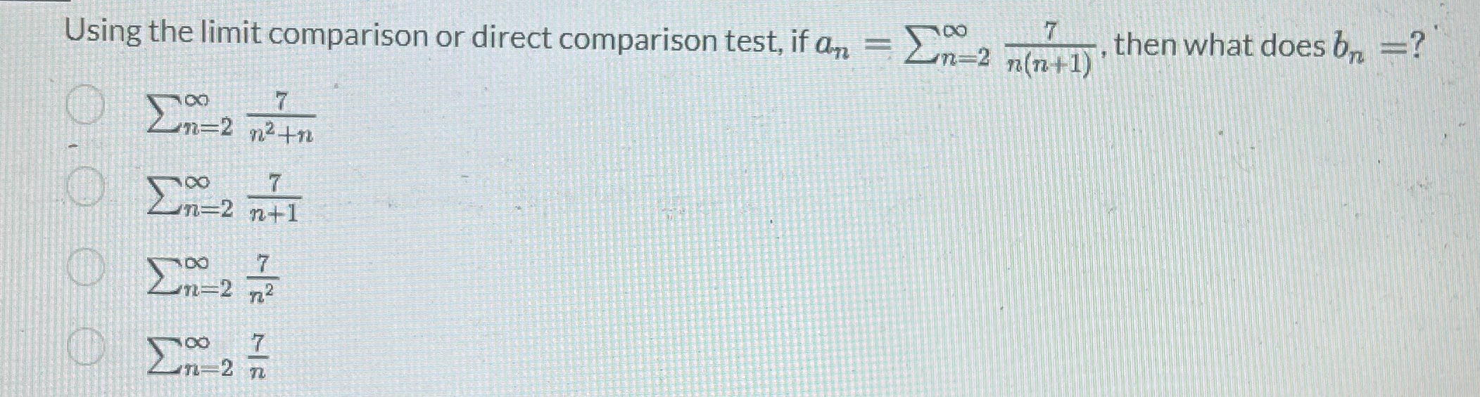 7 Zin-2 n(n+1) then what does br -? O O En-2 n+1