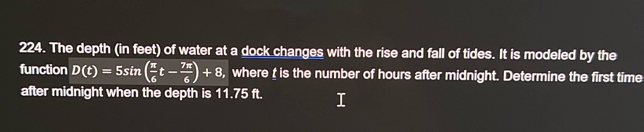 of water at a dock changes with the rise and fall of