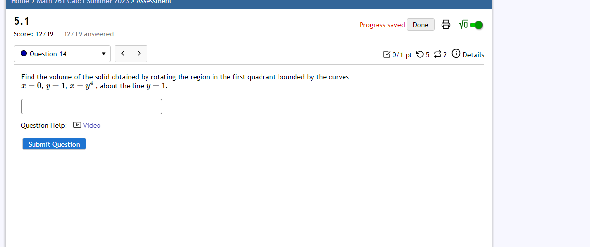 by rotating the region bounded by y = 2x , x =