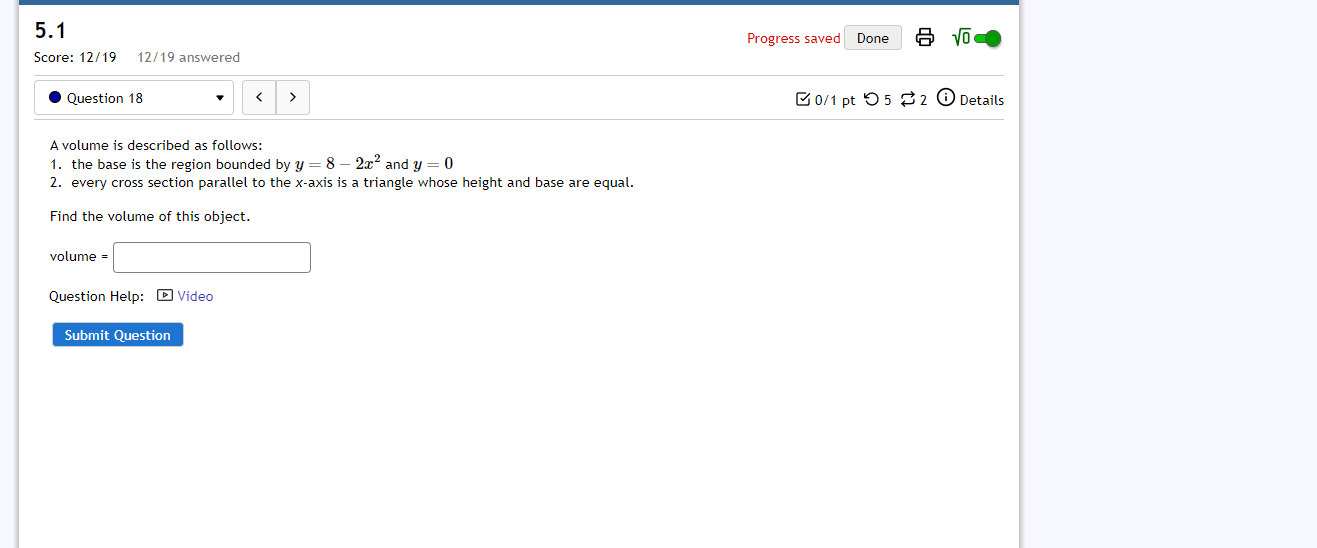 pt 95 0 Details Find the centroid (, y) of the triangle