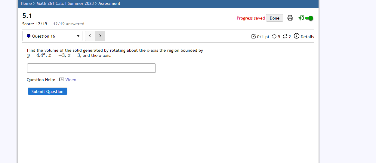 5.1 Progress saved Done Score: 12/19 12/19 answered Question 14 0/1 pt