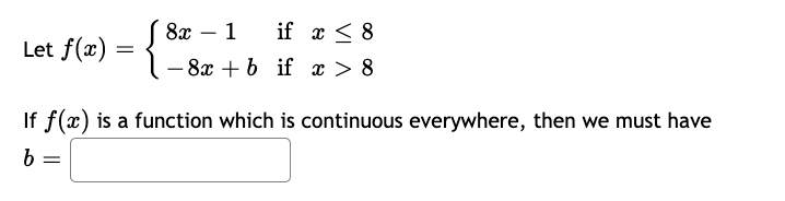 a function which is continuous everywhere, then we must have b =5z+28