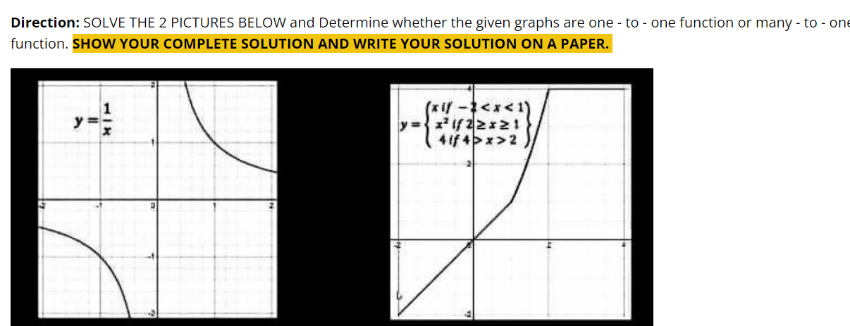  Direction: SOLVE THE 2 PICTURES BELOW and Determine whether the given