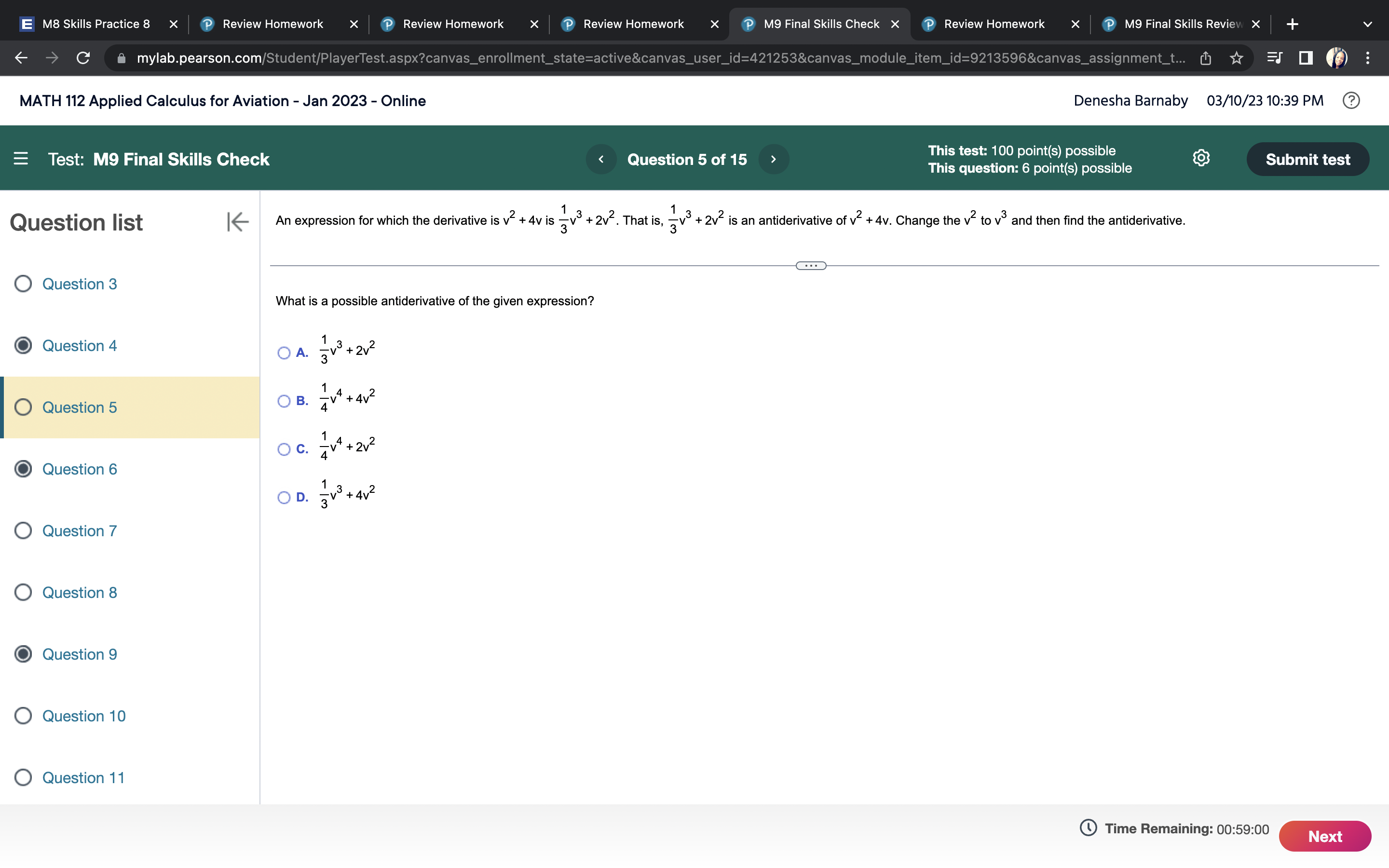 of 15 This test: 100 point(s) possible This question: 7 point(s) possible
