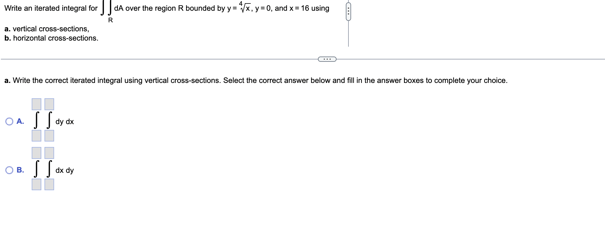 using vertical cross-sections. Select the correct answer below and fill in the