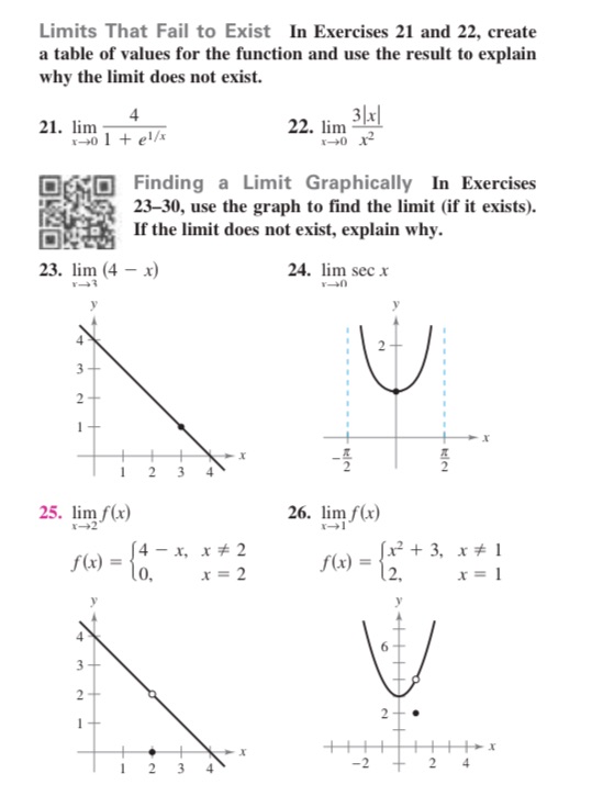  Please give step by step answer Limits That Fail to Exist