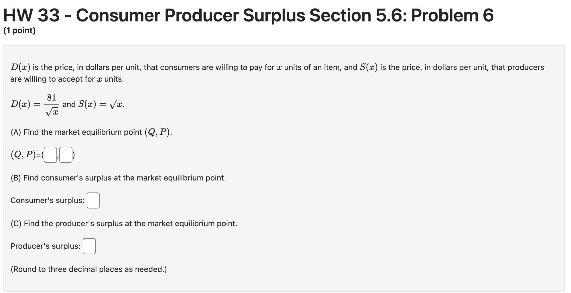 point) D(m) is the price, in dollars per unit, that consumers are