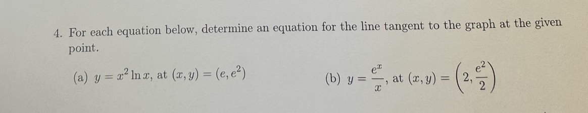 tangent to the graph at the given point. (a) y = x2