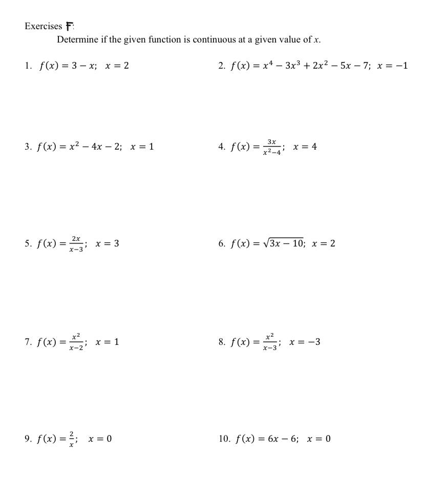 sing X 9. lim 10. lim In x X-+ +00 x-++00 V2Exercises
