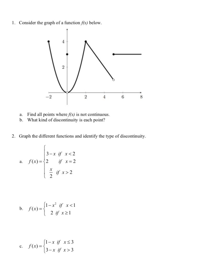of x. 1. f (x) = 3 -x; x =2 2. f
