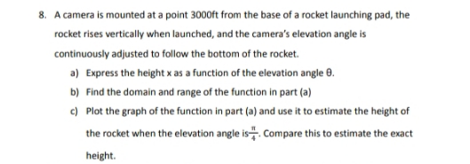from the base of a rocket launching pad, the rocket rises vertically