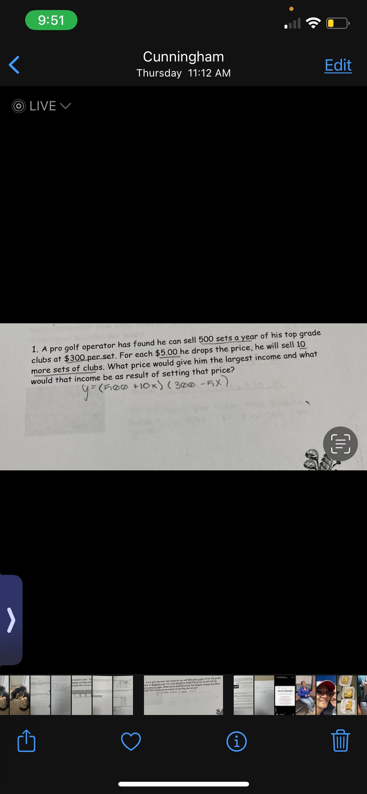 operator has found he can sell 500 sets a year of his