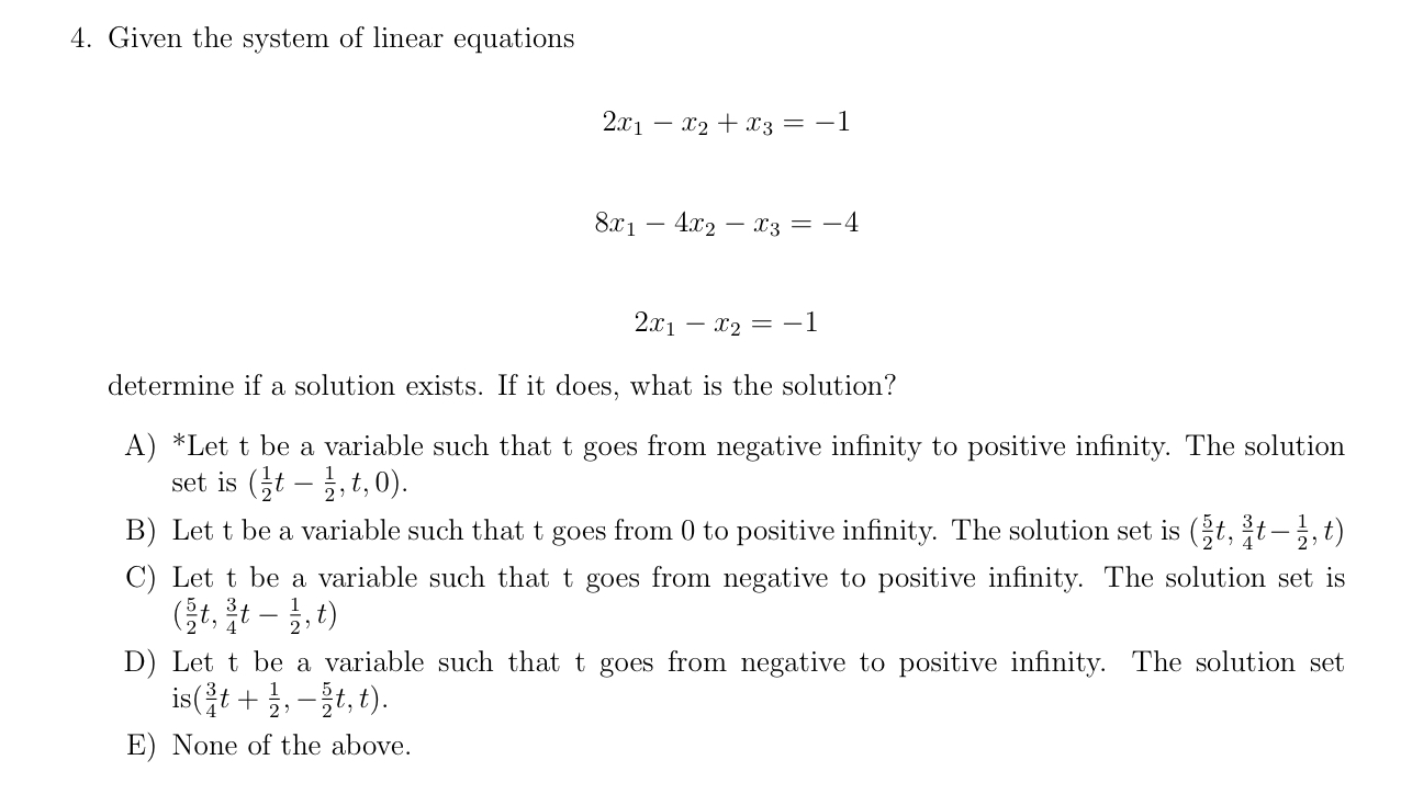 determine if a solution exists. If it does, what is the solution?