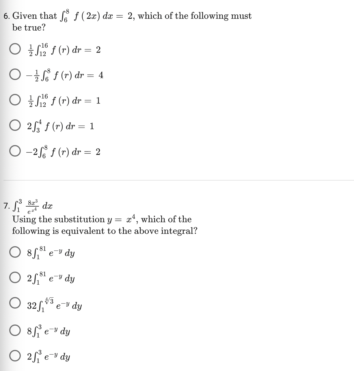 after doing the substitution given by u = 15 + x4. O