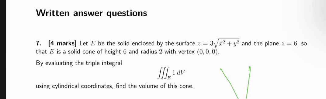  Written answer questions ( 7. [4 marks] Let E be the
