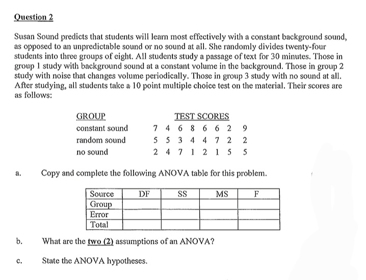  operation Research Question 2 Susan Sound predicts that students will learn