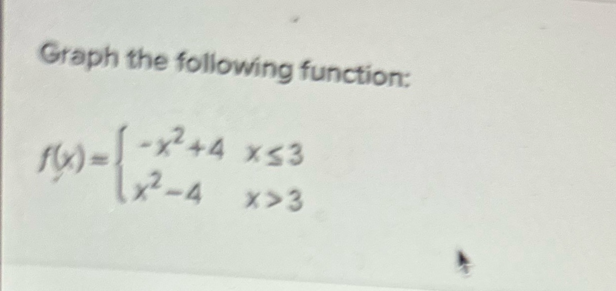 Graph the fouov/ng function: -x 44 x '3