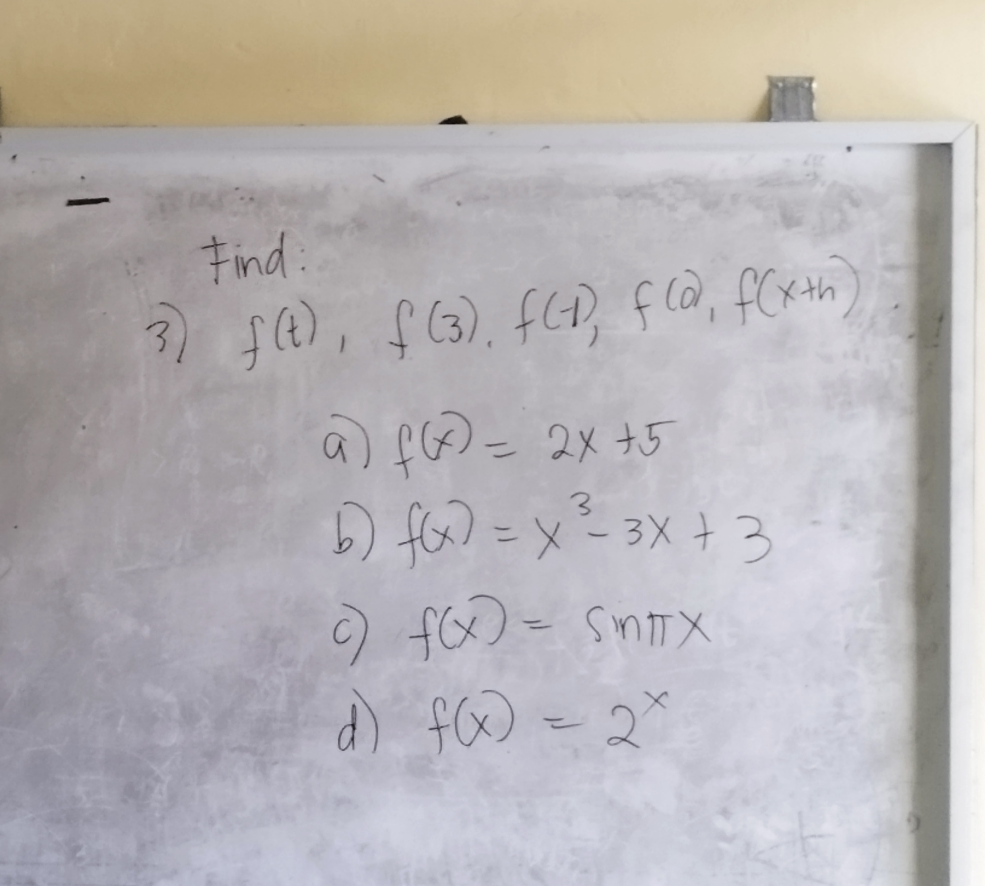 Find: 3 ) f ( t ) , f ( 3