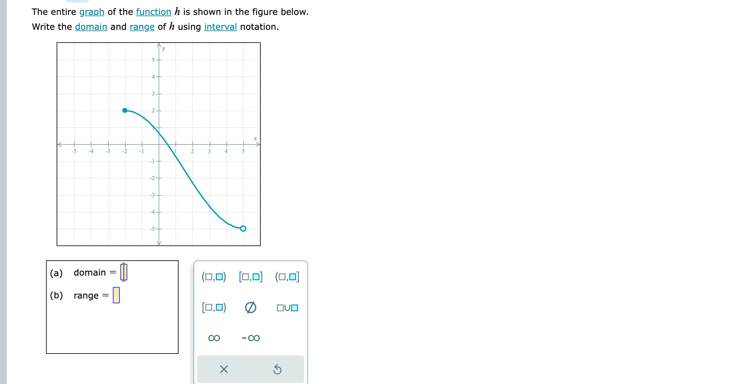 f (-8) and f (125). f ( -8) = 0 X f