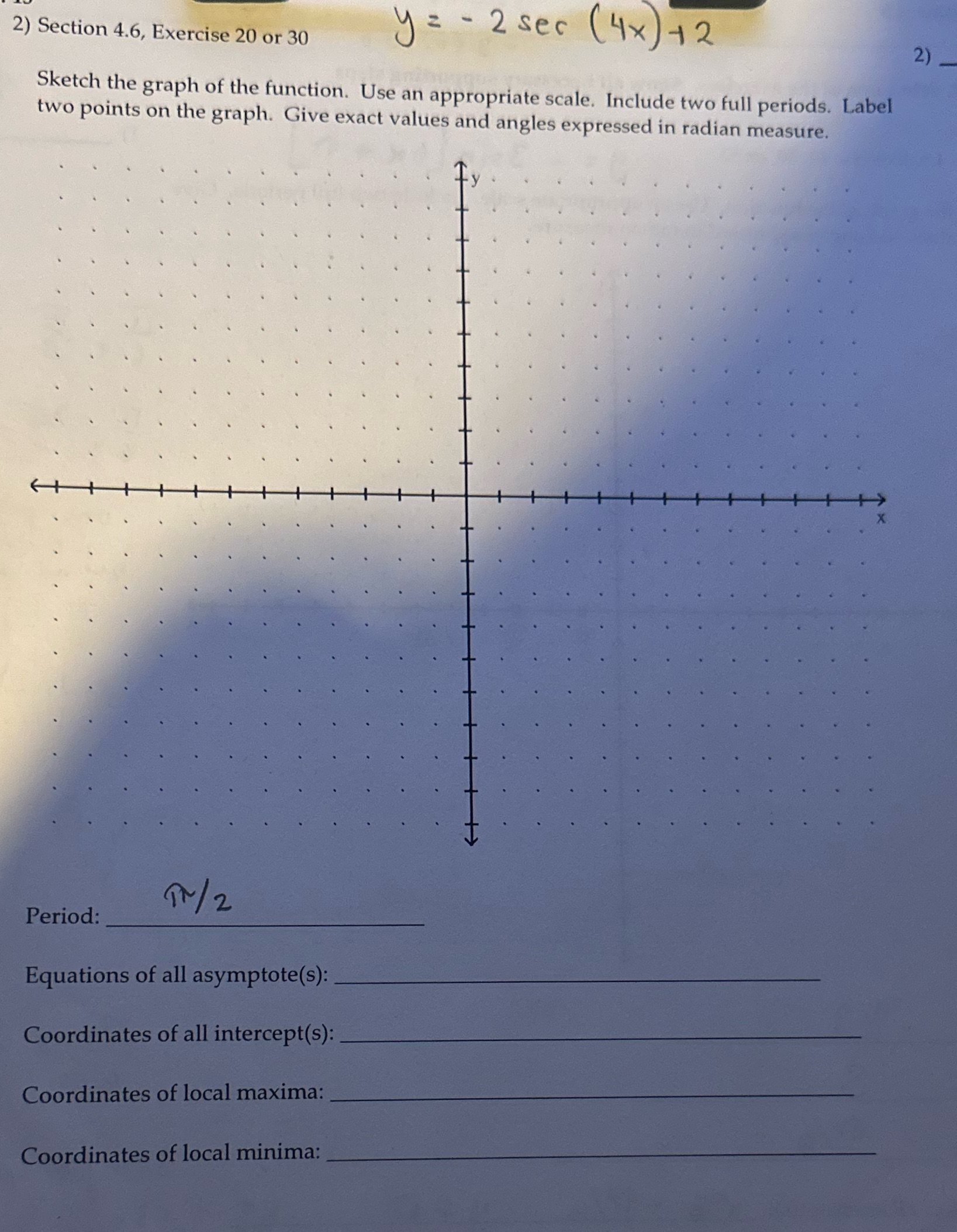  please help me with this 2) Section 4.6, Exercise 20 or