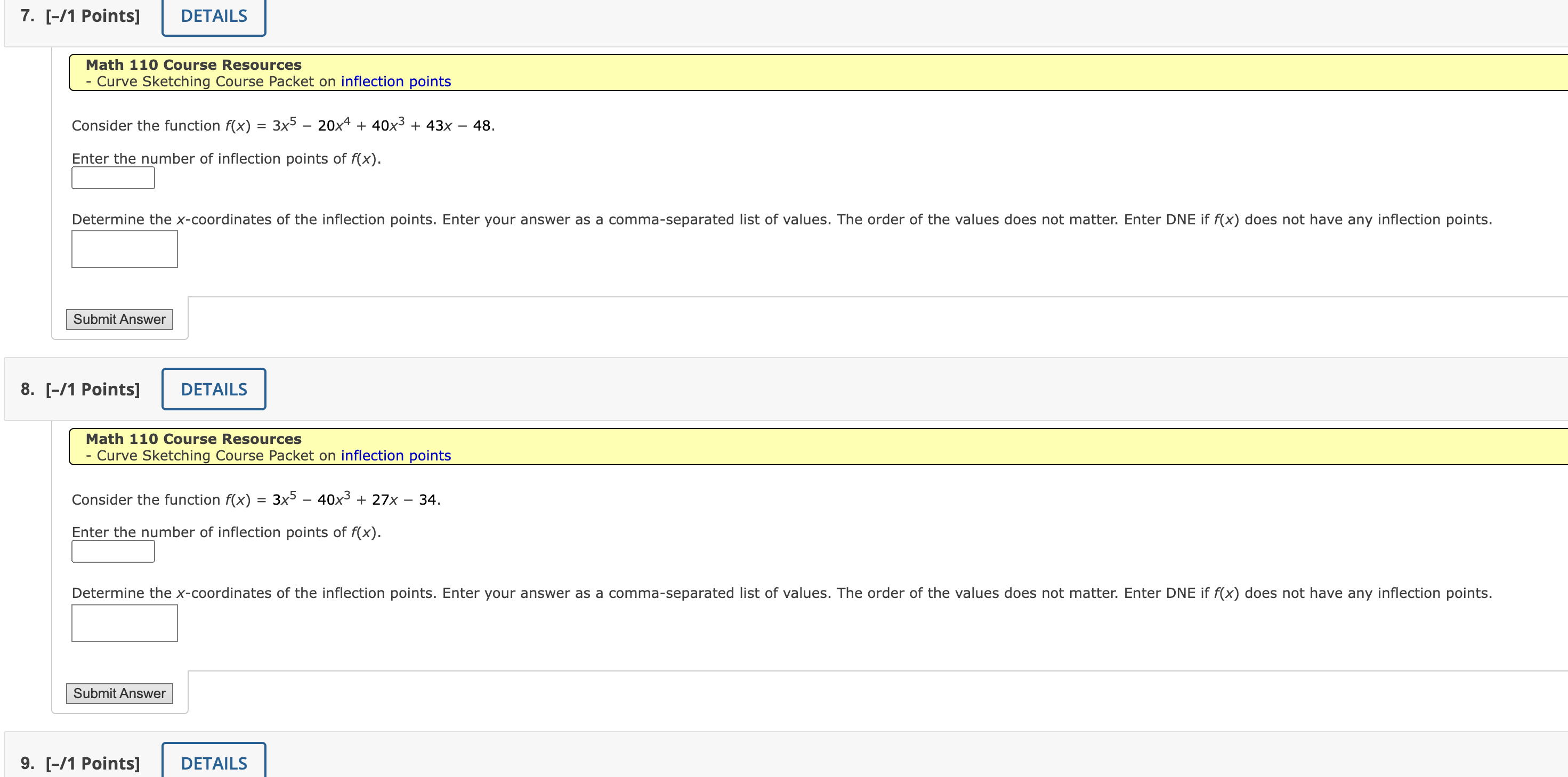 fis given by f"(x) = 30x7(x 6)5(x2 + 64). Determine the intervals