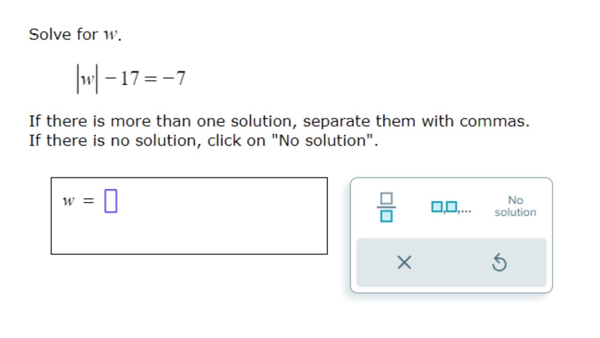 Precalculus Problem: Solve for W Please Help Solve for w. W