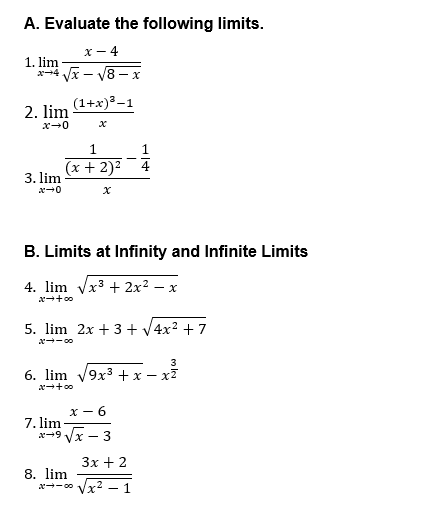 -V8 - x 2. lim (1+x)3-1 X40 X 1 (x +2)2 3.