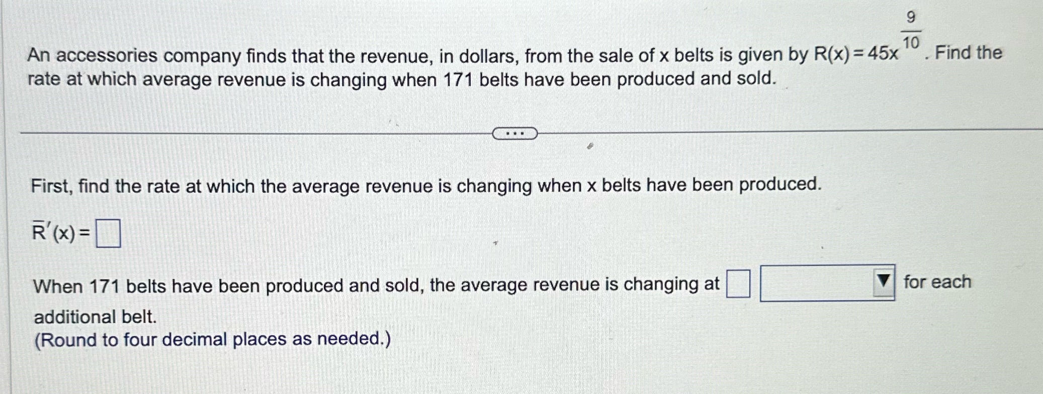 that the revenue, in dollars, from the sale of x belts is