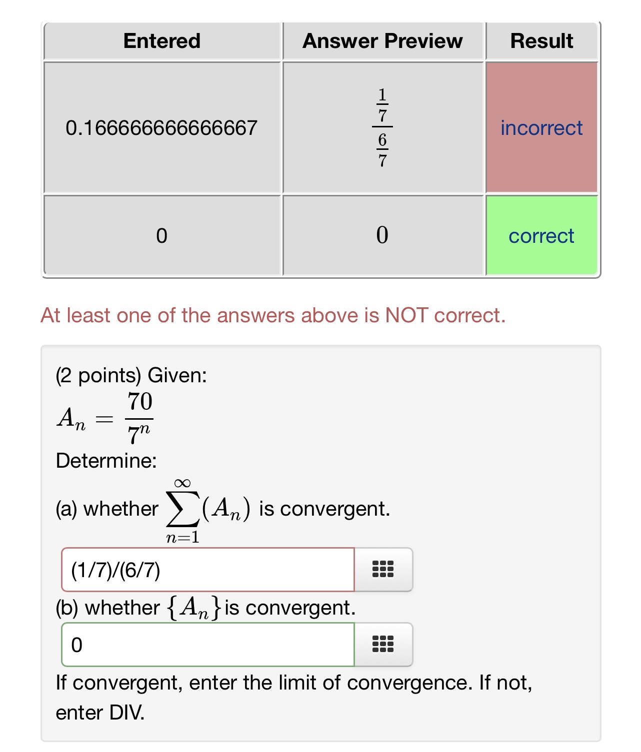 Can someone solve this problem ? Entered Answer Preview Result 0.1