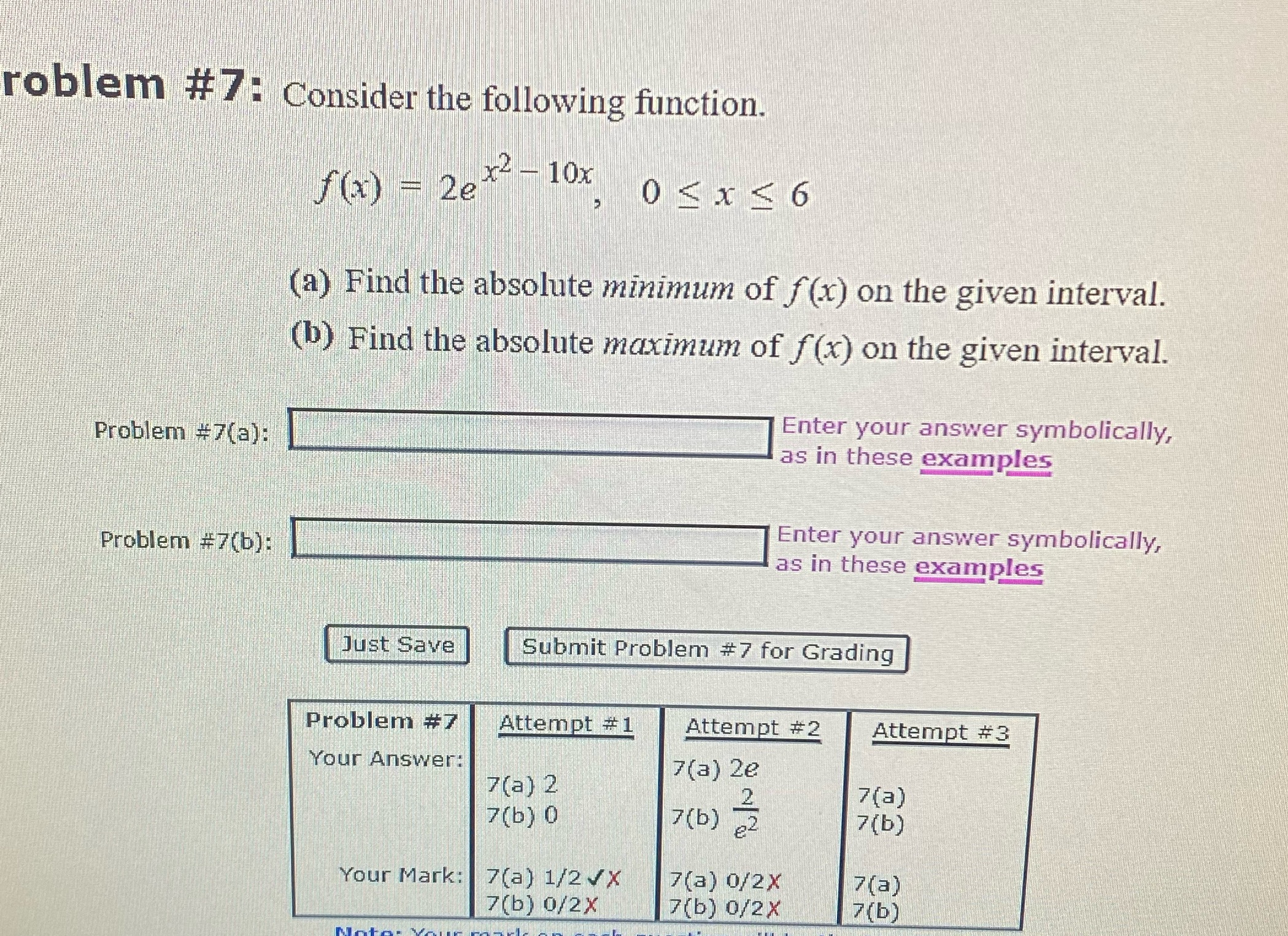 the given intewal. (b) Find the absp!ute maximum of f (x) on