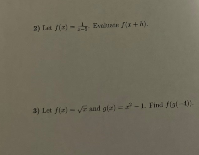 Let f(x) : and g(x) = $2 - I. Find f(g(4)).