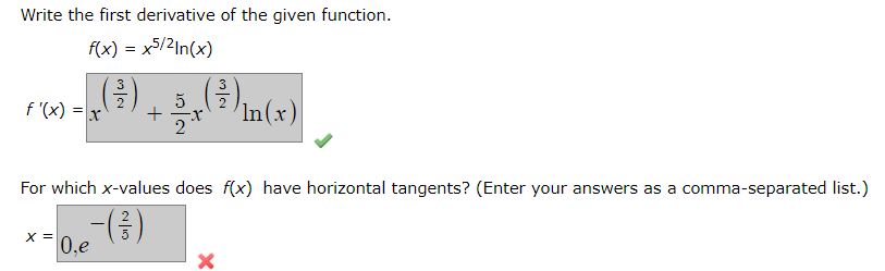 does {(X) have horizontal tangents? (Enter your answers as a commaseparated list.)