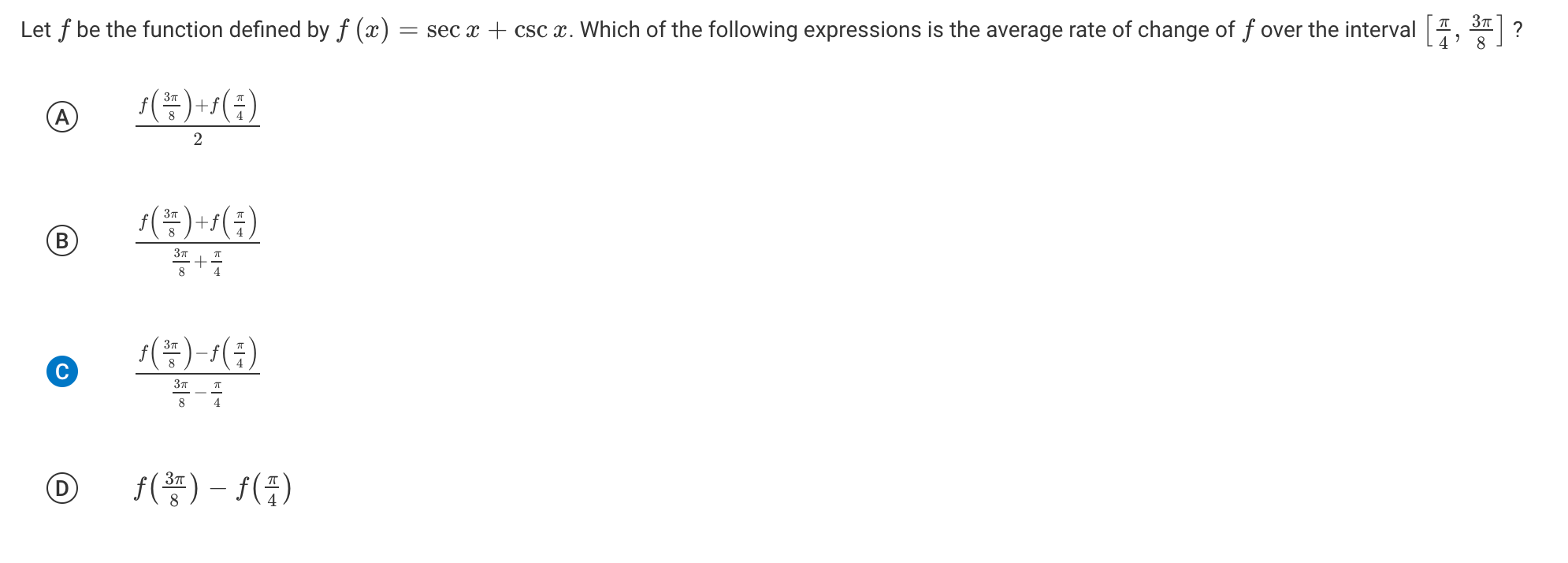  Let f be the function defined by f (a) = sec