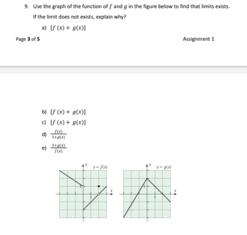 f and g in the figure below to find that limits exists.