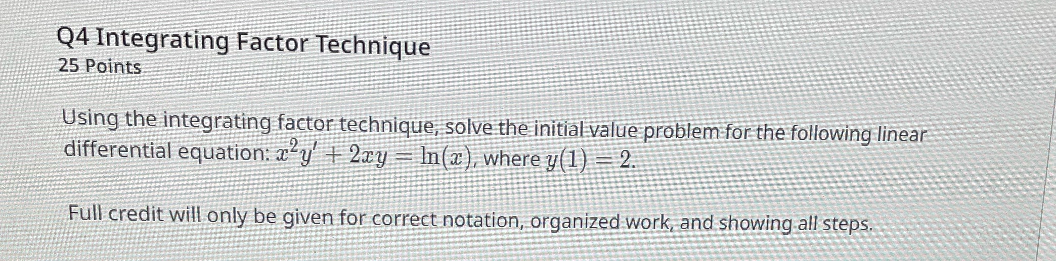 solve the initial value problem for the following linear differential equation: x