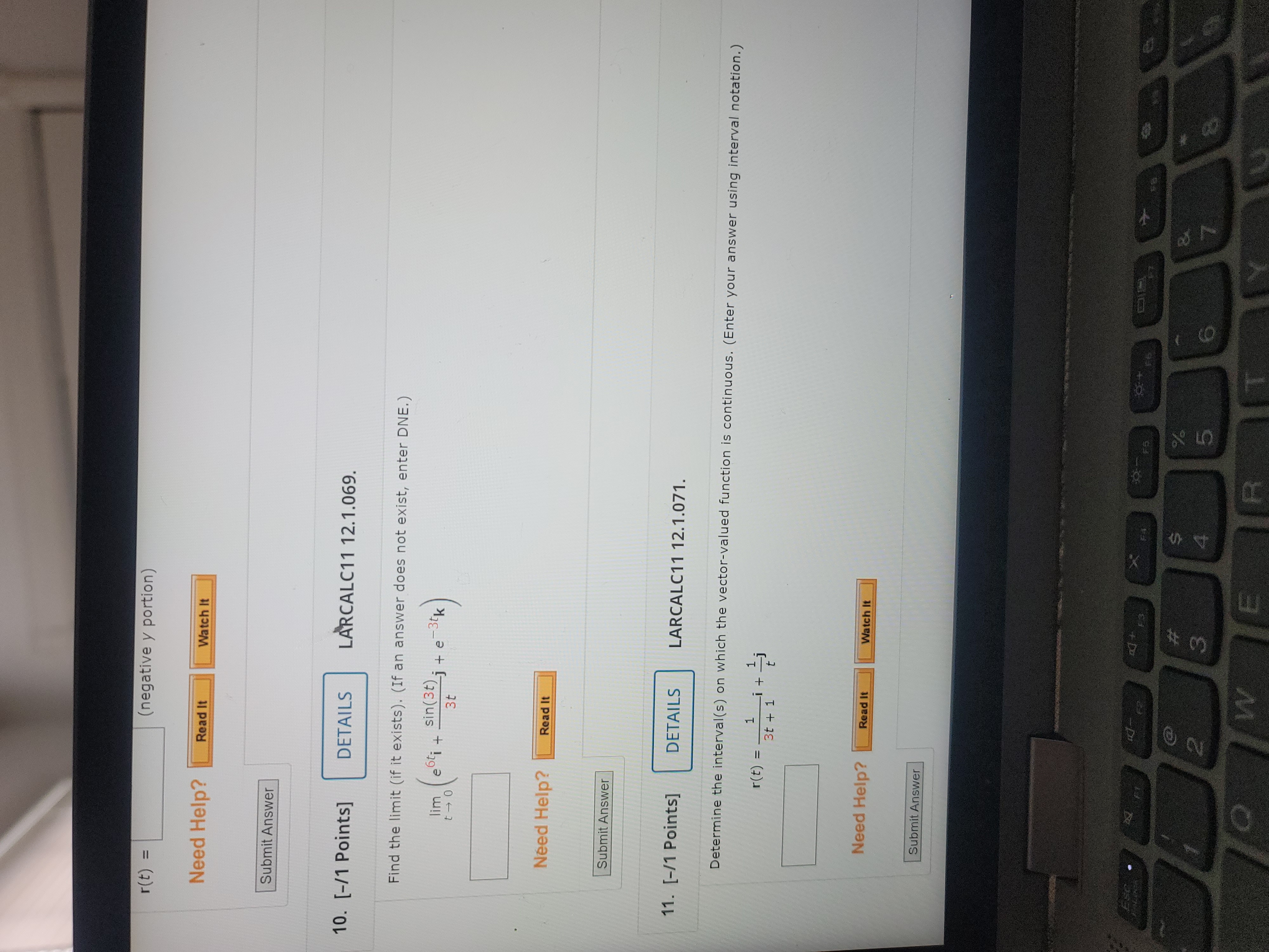 F(t) = cos ti - sin tj + 9v tk, G(t) =