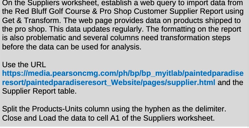 from the Red Bluff Golf Course & Pro Shop Customer Supplier Report