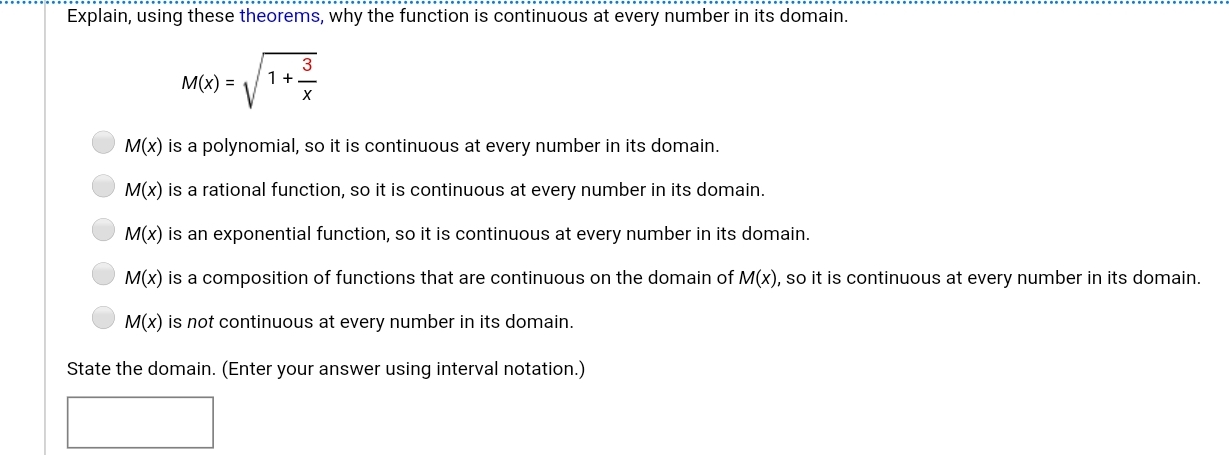  solve this Explain. using these theorems. why the function is continuous