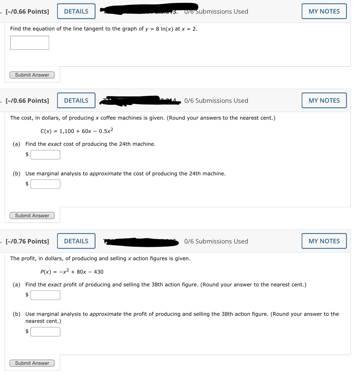  Plz help. . [-/0.66 Points] DETAILS Mubmissions Used MY NOTES Find