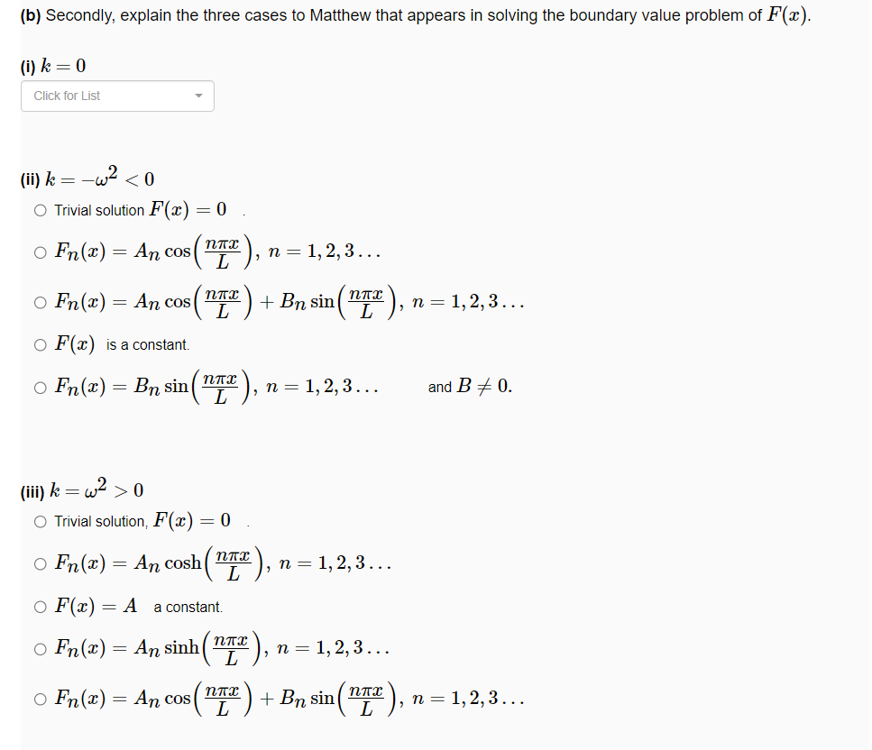1, 2, 3... OF(x) = A a constant. OFn(x) = An sinh
