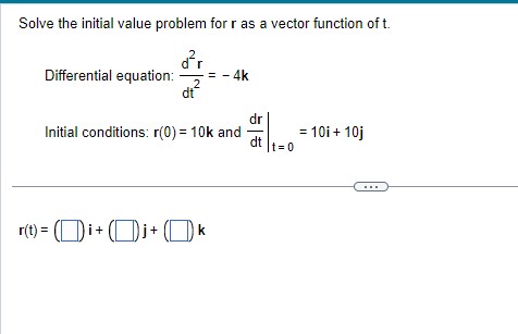 2i + 3j 8k. Find an equation for the position vector nit]