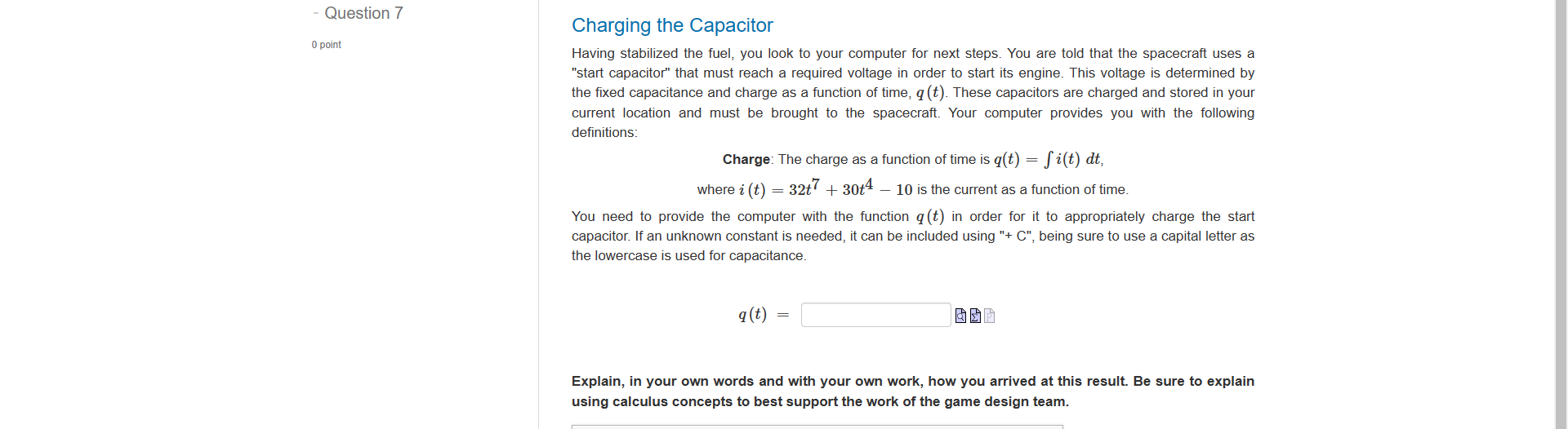 Question 7' 0 Duinl Charging the Capacitor Having stabilized the fuel,