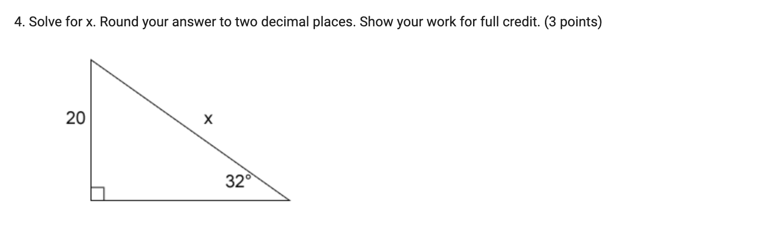 handw.rite and show all work and steps 4. Solve for x.