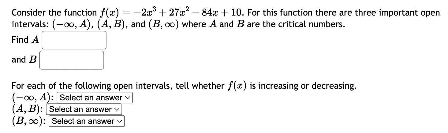 f is defined by f(c) On which two intervals is the function