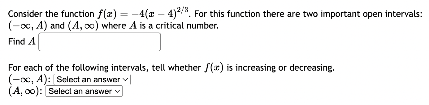 increasing (enter intervals in ascending order)? and to x = to x