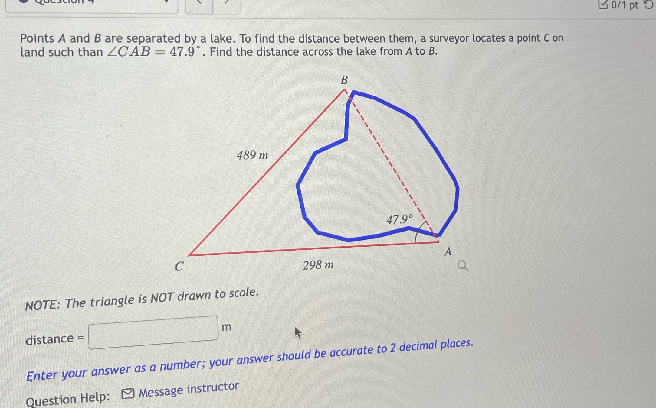 L 0/1 pt Points A and B are separated by a