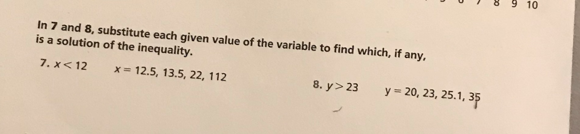 the variable to find which, if any, is a solution of the