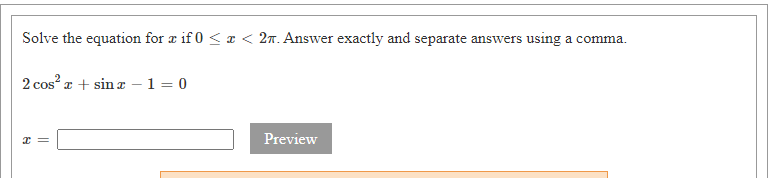 Solve the equation for x if 0 x < 2K. Answer exactly